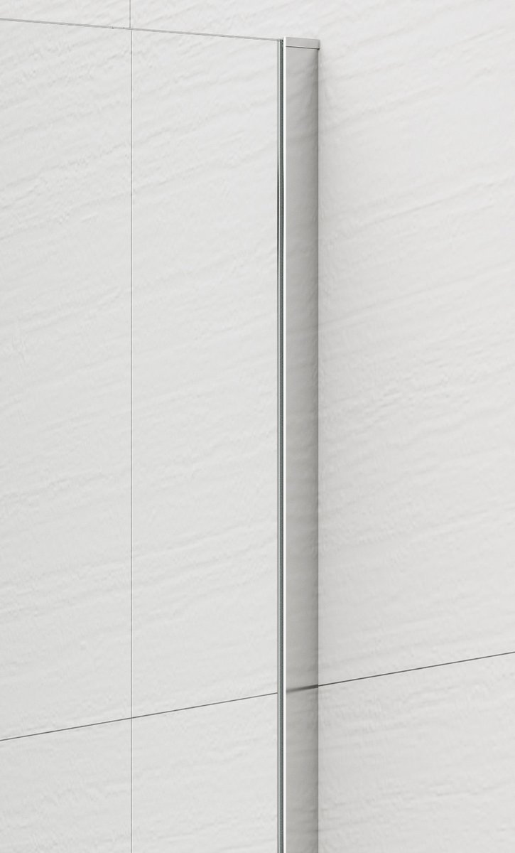 Polysan ESCA CHROME jednodílná sprchová zástěna k instalaci ke stěně, kouřové matné sklo, 900 mm, detail profilu