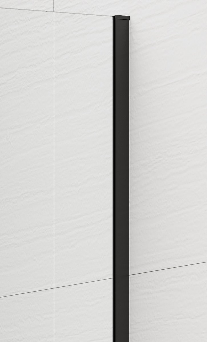 Polysan ESCA BLACK MATT jednodílná sprchová zástěna k instalaci ke stěně, kouřové matné sklo, 900 mm, detail profilu