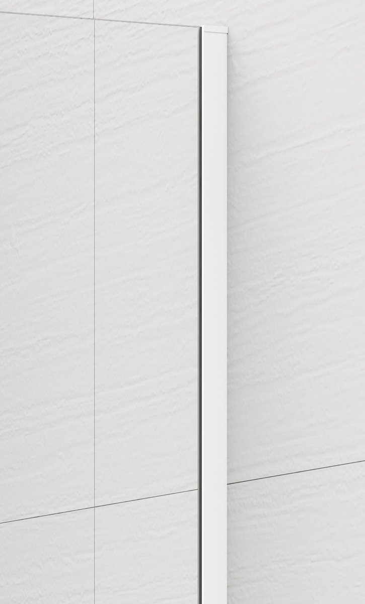 Polysan ESCA WHITE MATT jednodílná sprchová zástěna k instalaci ke stěně, kouřové matné sklo, 900 mm, detail bílého profilu