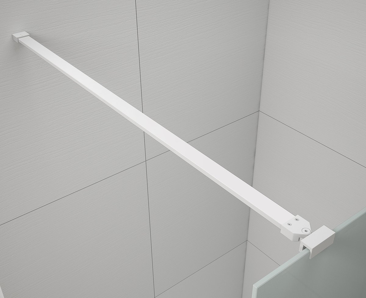 Polysan ESCA WHITE MATT jednodílná sprchová zástěna do prostoru, kouřové matné sklo, 1000 mm, detail bílé stabilizační tyče