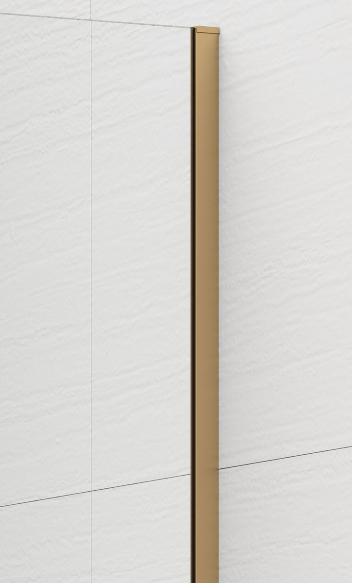 Polysan ESCA GOLD MATT jednodílná sprchová zástěna k instalaci ke stěně, kouřové matné sklo, 1200 mm, detail profilu