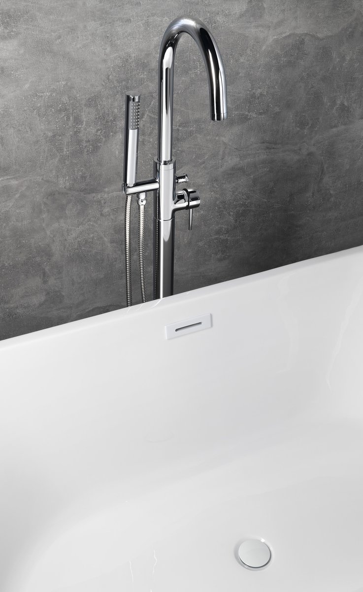 Aqualine SET krytka přepadu, vanová výpust 6/4", click-clack, bílá lesk