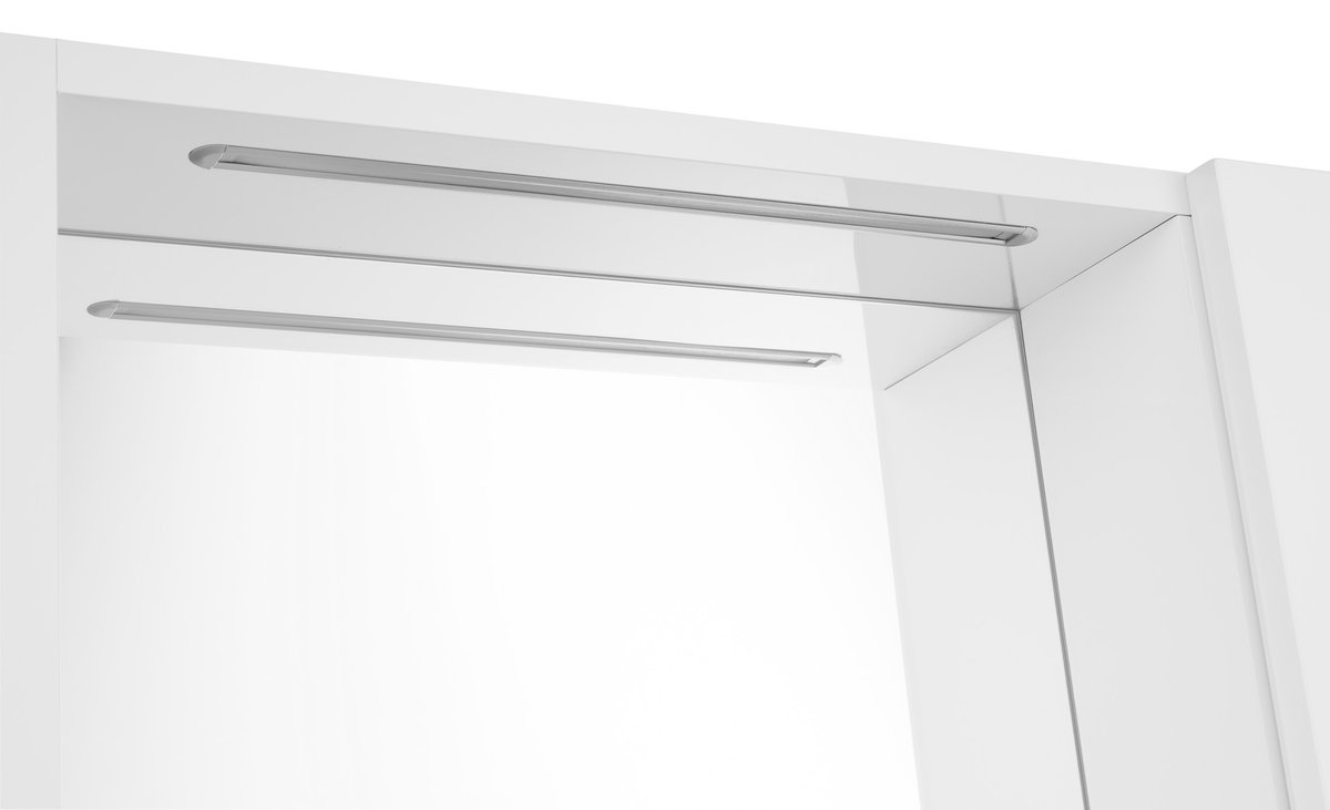 Aqualine ZOJA/KERAMIA FRESH STRIP galerka s LED osvětlením, 60x60x14cm, pravá, bílá, detail osvětlení