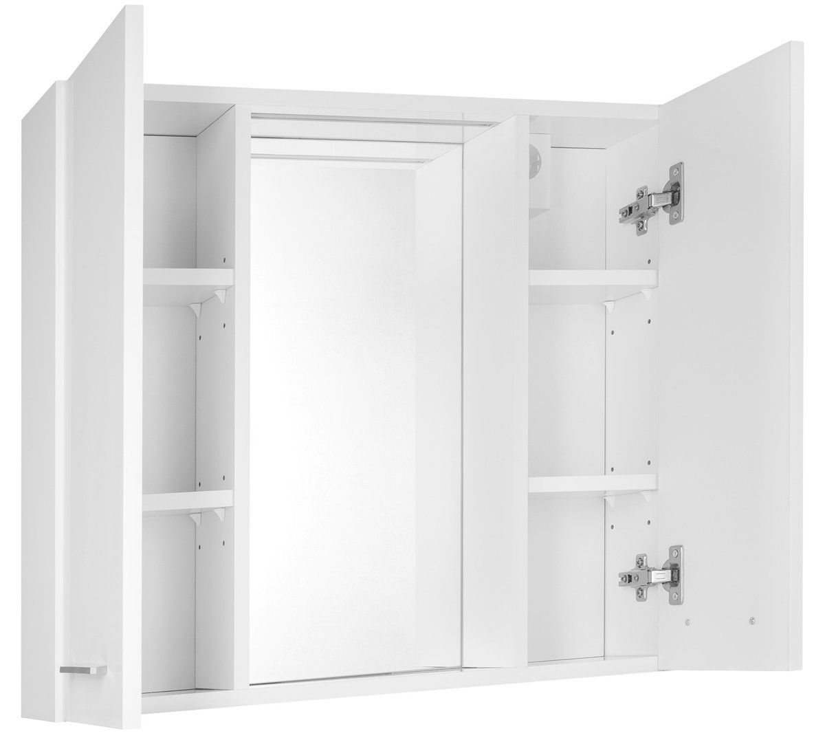 Aqualine ZOJA/KERAMIA FRESH STRIP galerka s LED osvětlením, 70x60x14cm, bílá, s otevřenými dvířky