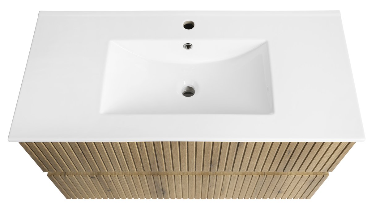 Aqualine PANEDA STRIP umyvadlová skříňka 99,5x55x45,2cm, dub emporio, pohled shora