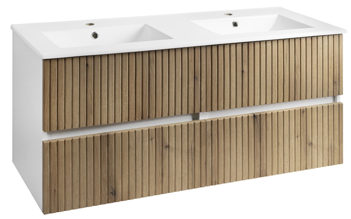 Aqualine PANEDA STRIP umyvadlová skříňka 119x55x45,2cm, dub emporio