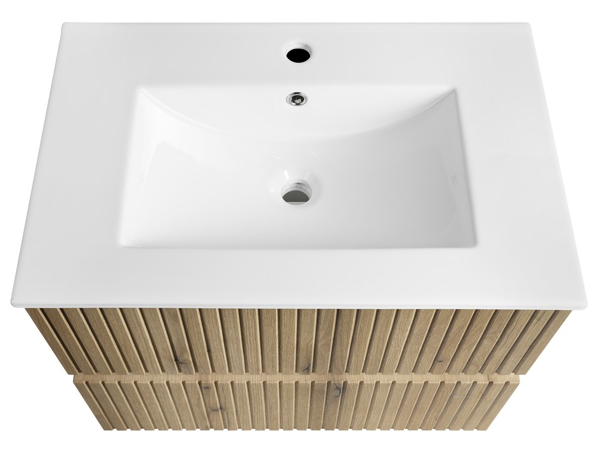 Aqualine PANEDA STRIP umyvadlová skříňka 69,5x55x45,2cm, dub emporio, pohled shora