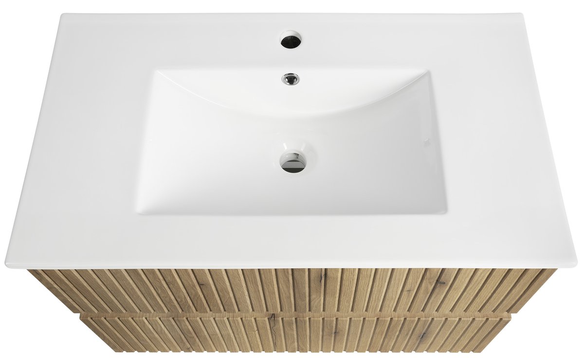 Aqualine PANEDA STRIP umyvadlová skříňka 79,5x55x45,2cm, dub emporio, pohled shora