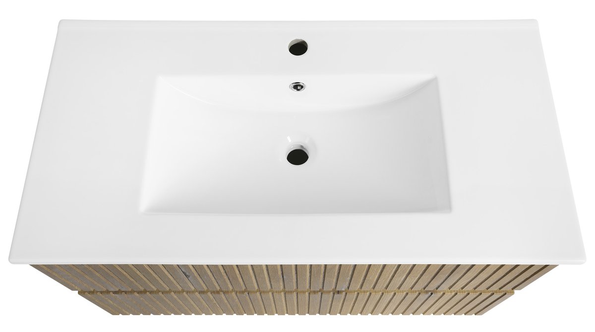 Aqualine PANEDA STRIP umyvadlová skříňka 89,5x55x45,2cm, dub emporio, pohled shora