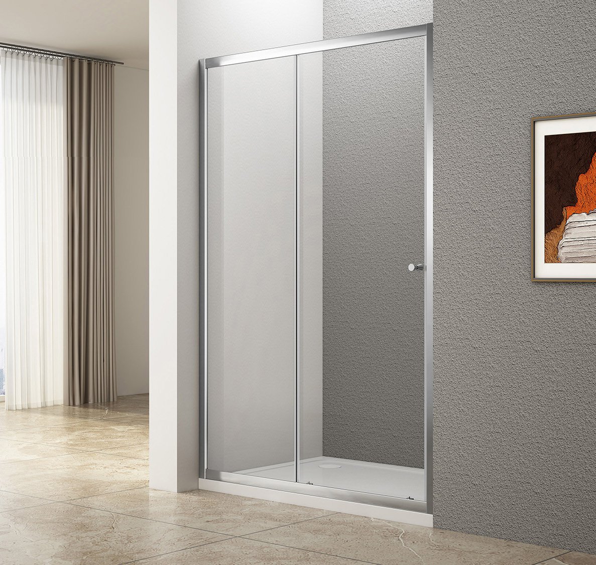 Aqualine UGGA posuvné sprchové dveře 1200mm, čiré sklo