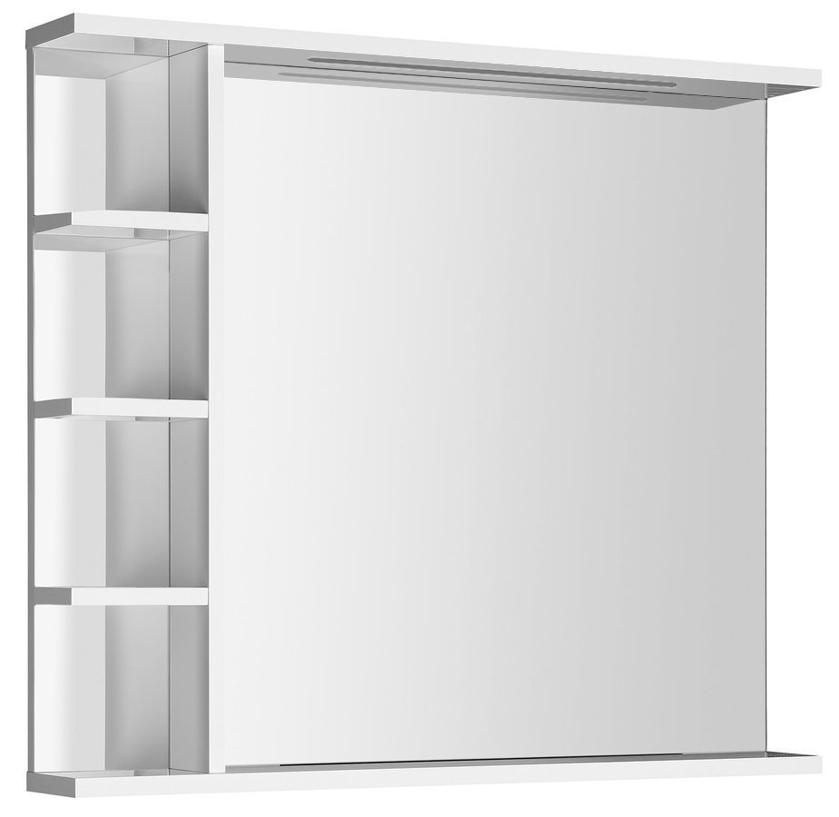 Aqualine KORIN STRIP zrcadlo s LED osvětlením a policemi 80x70x12cm