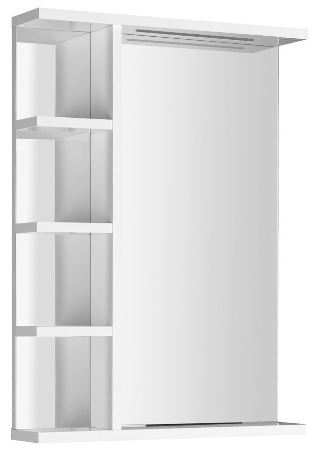 Aqualine KORIN STRIP zrcadlo s LED osvětlením a policemi 50x70x12cm