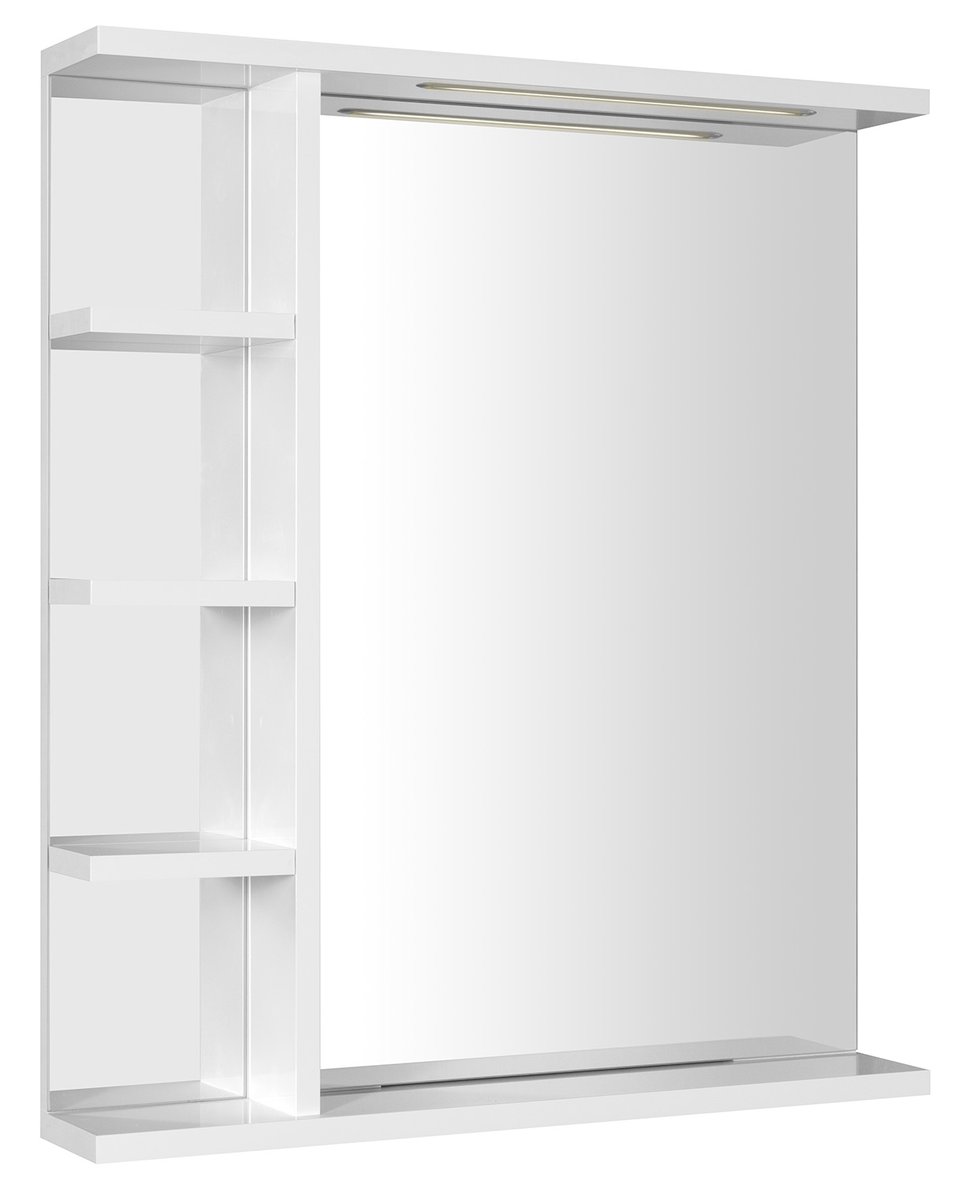 Aqualine KORIN STRIP zrcadlo s LED osvětlením a policemi 60x70x12cm