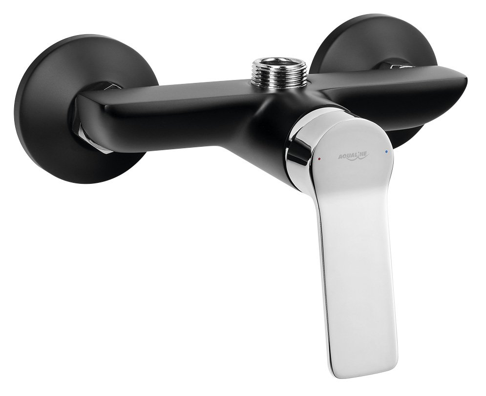 Aqualine SINTRA nástěnná baterie 3/4", bez ramínka, černá mat/chrom
