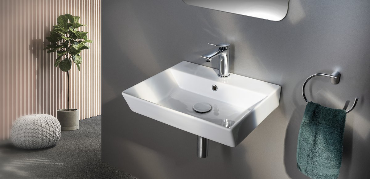 Aqualine ORION keramické umyvadlo 49x38,6cm, bílá, na stěně v koupelně