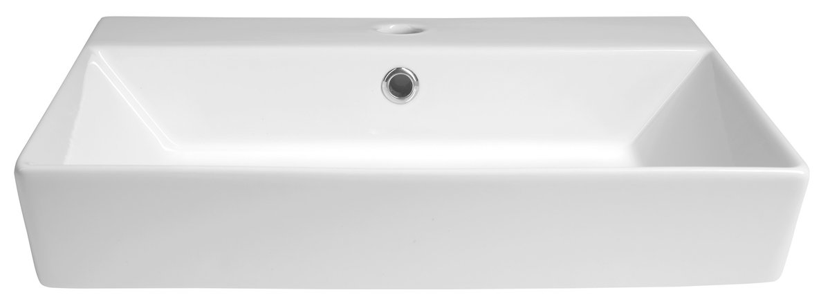 Aqualine ORION keramické umyvadlo 49x38,6cm, bílá, pohled zepředu zboku