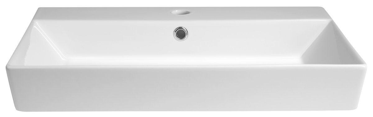 Aqualine ORION keramické umyvadlo 59x38,6cm, bílá, pohled zepředu zboku
