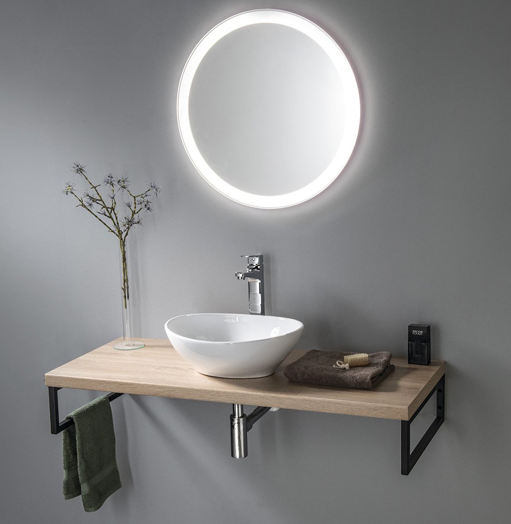Aqualine VEGA deska pod umyvadlo 52x45cm, dub platin