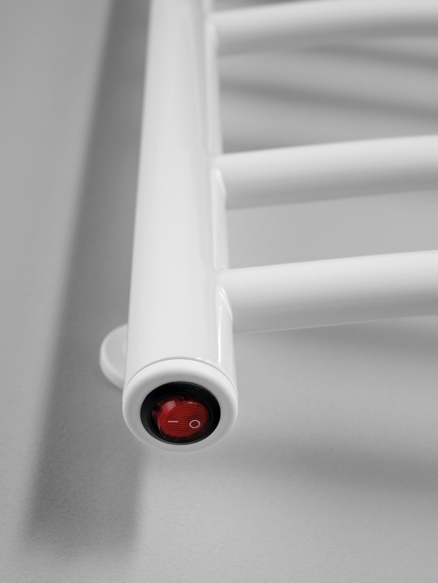 Aqualine SUPE elektrický sušák ručníků, 360x800mm, 107W, bílý, detail topné patrony