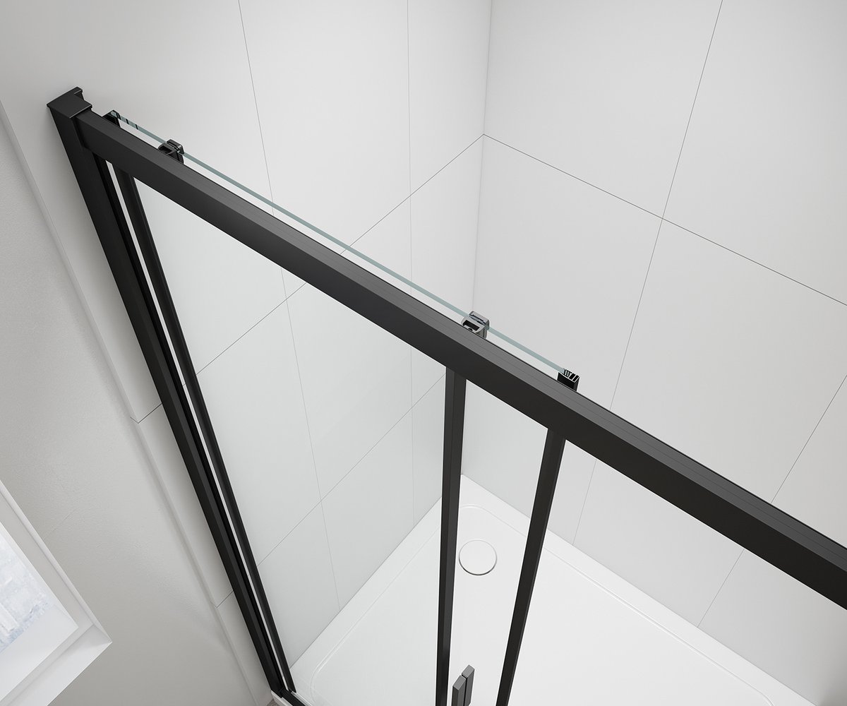 Polysan EASY BLACK obdélníkový sprchový kout 1000x800mm, čiré sklo L/P varianta, detail horní vodicí lišty
