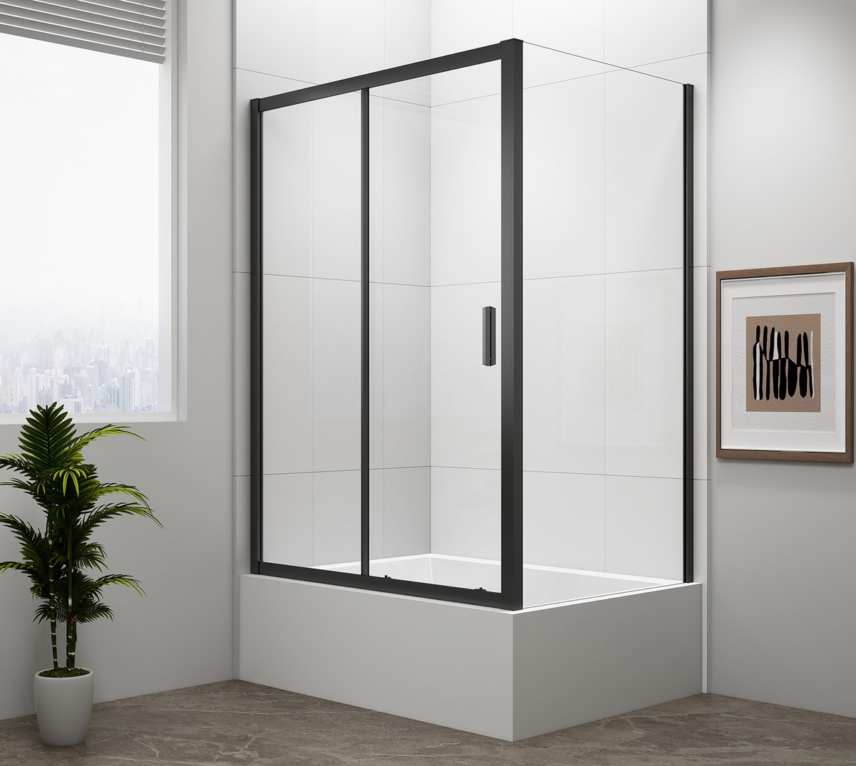 Polysan DEEP BLACK obdélníkový sprchový kout 1200x750mm L/P varianta, čiré sklo
