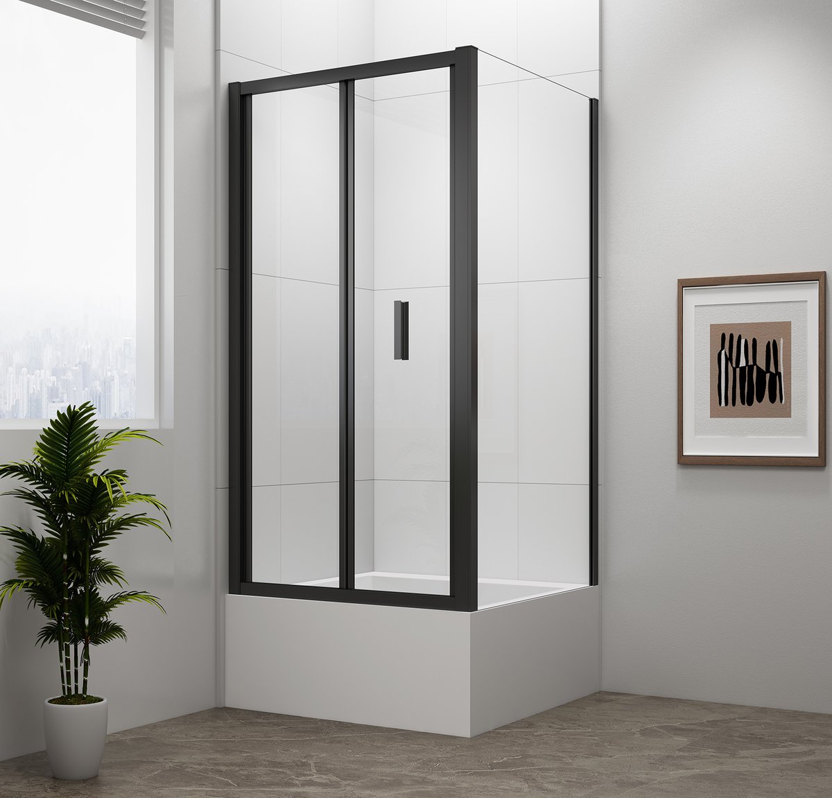 Polysan DEEP BLACK obdélníkový sprchový kout 1000x750mm L/P varianta, čiré sklo