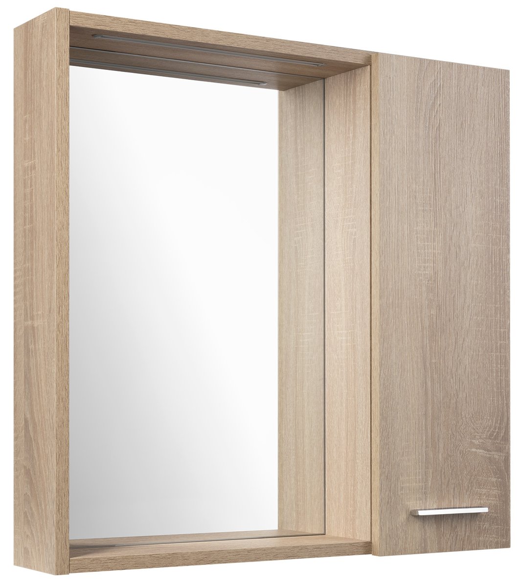 Aqualine ZOJA/KERAMIA FRESH STRIP galerka s LED osvětlením, 60x60x14cm, pravá, dub platin