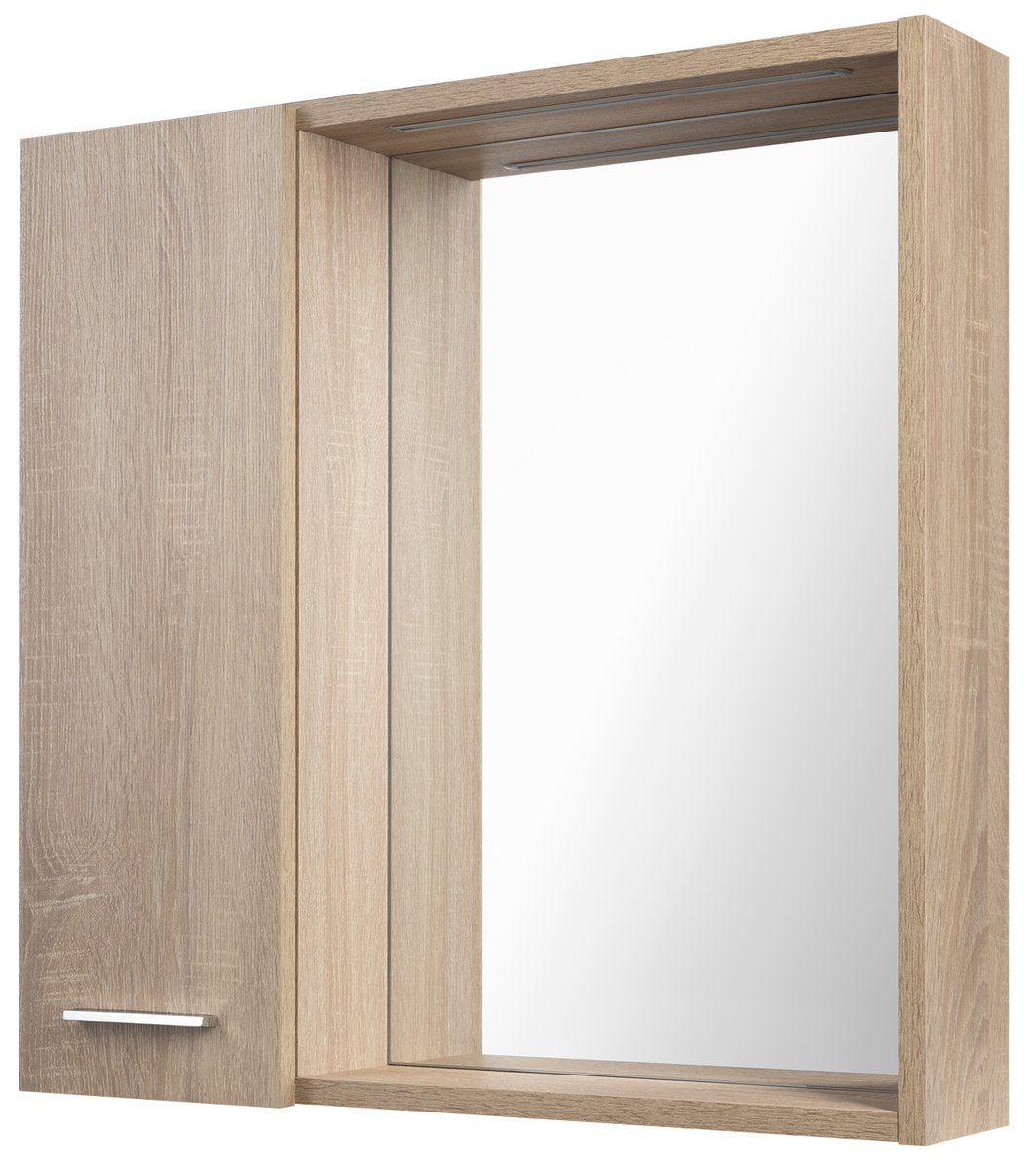 Aqualine ZOJA/KERAMIA FRESH STRIP galerka s LED osvětlením, 60x60x14cm, levá, dub platin