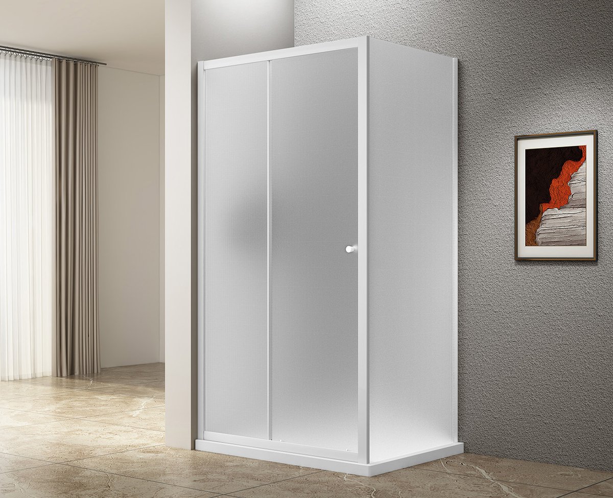 Aqualine UGGA obdélníkový sprchový kout 1100x800mm, sklo Brick, bílá