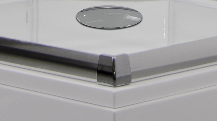 ARTTEC SMARAGD 90x90 cm - Termo sprchový box model 6 čiré sklo, detail vaničky a panelu