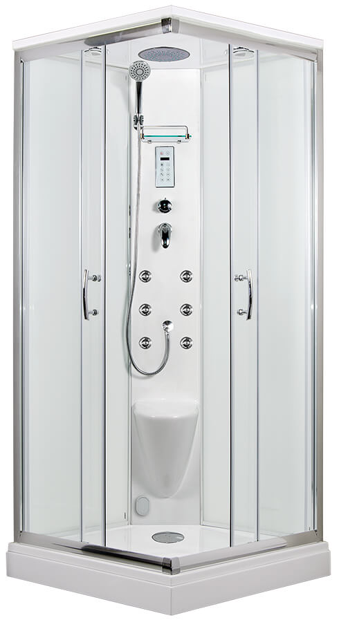 ARTTEC SMARAGD 90x90 cm - Parní masážní sprchový box model 9 čiré sklo