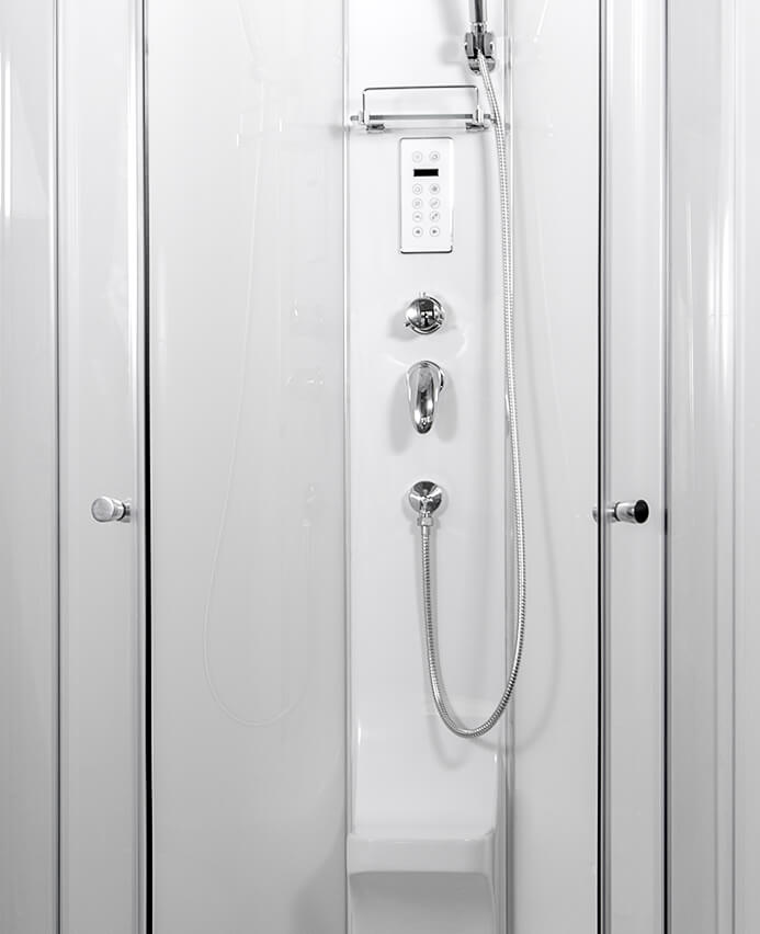 ARTTEC SIRIUS 120x90 cm - Parní sprchový box model 8 chinchilla sklo pravá vanička, pohled dovnitř boxu