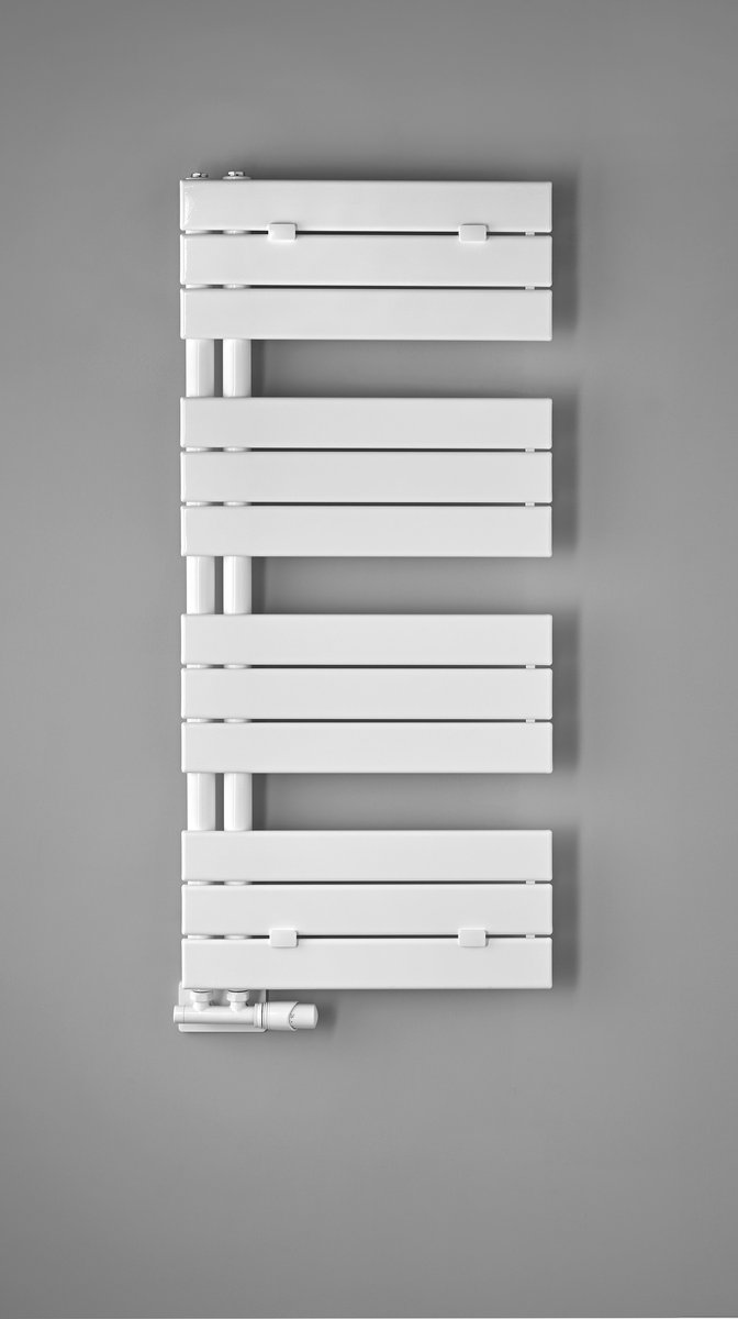 Aqualine MYTHOS otopné těleso 500x1130mm, bílá, na šedé stěně