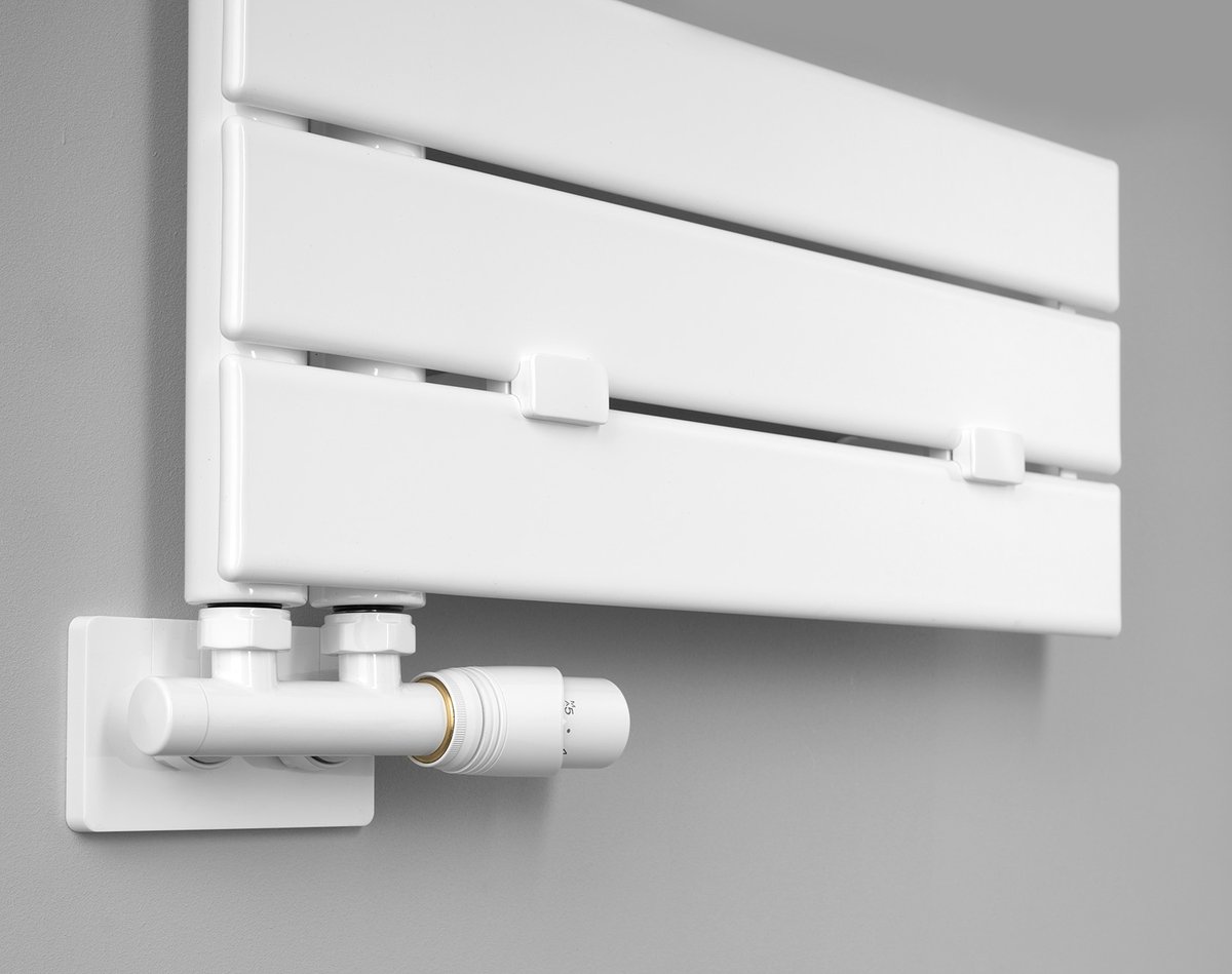 Aqualine MYTHOS otopné těleso 500x1730mm, bílá, ventil na bílém radiátoru