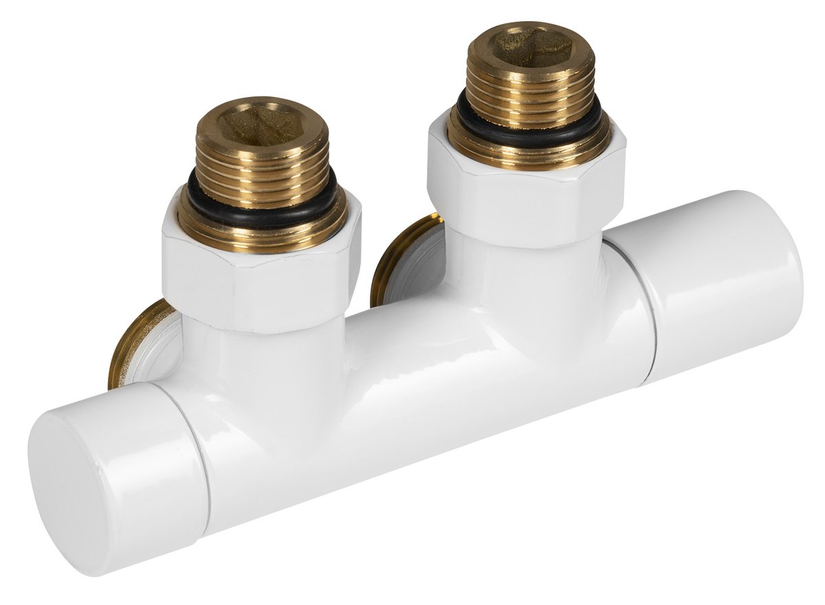 Aqualine R-START připojovací sada ventilů pro středové připojení, bílá