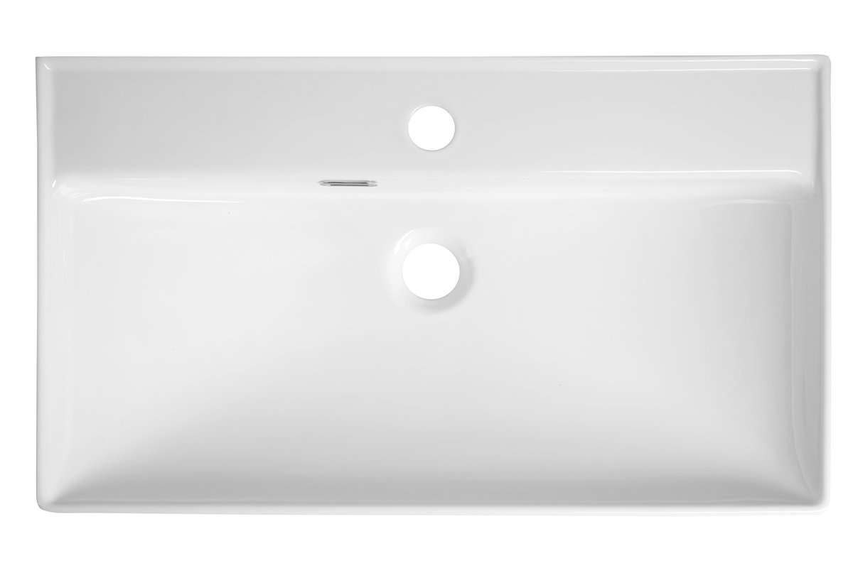 Aqualine PARLA keramické umyvadlo 65x38cm, bílá, pohled shora