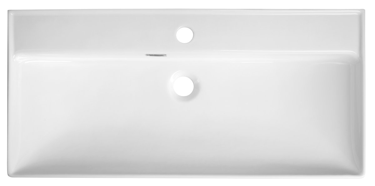 Aqualine PARLA keramické umyvadlo 80x38cm, bílá, pohled shora