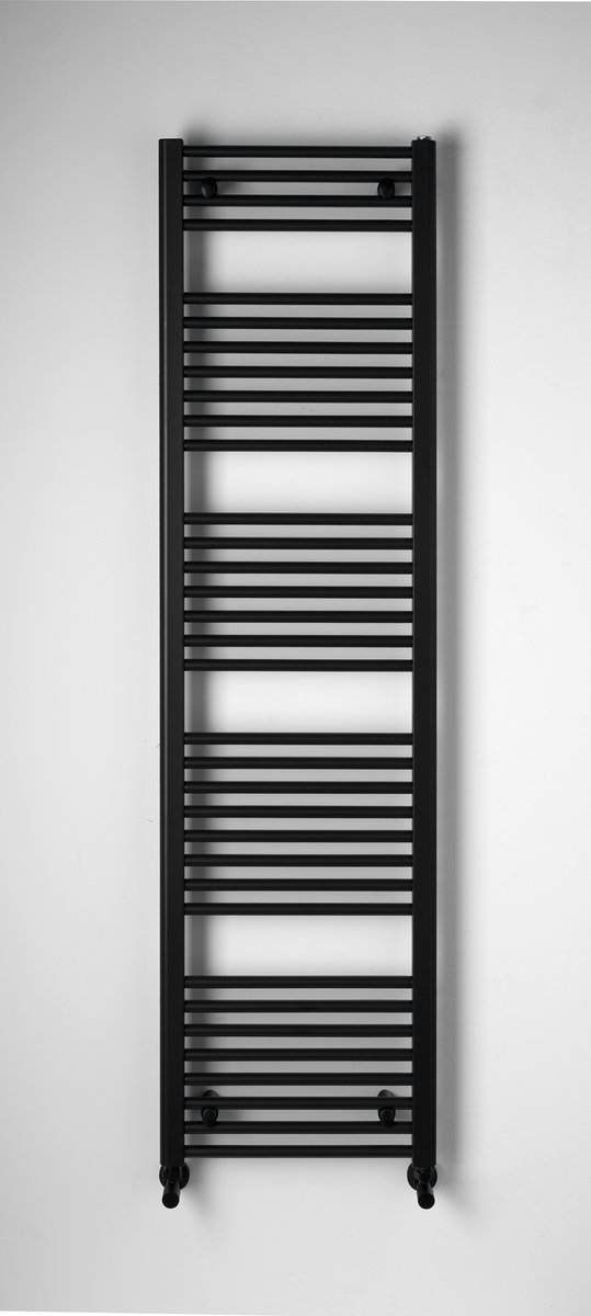 Aqualine DIRECT otopné těleso s bočním připojením 450x1680mm, černá mat, celkový pohled