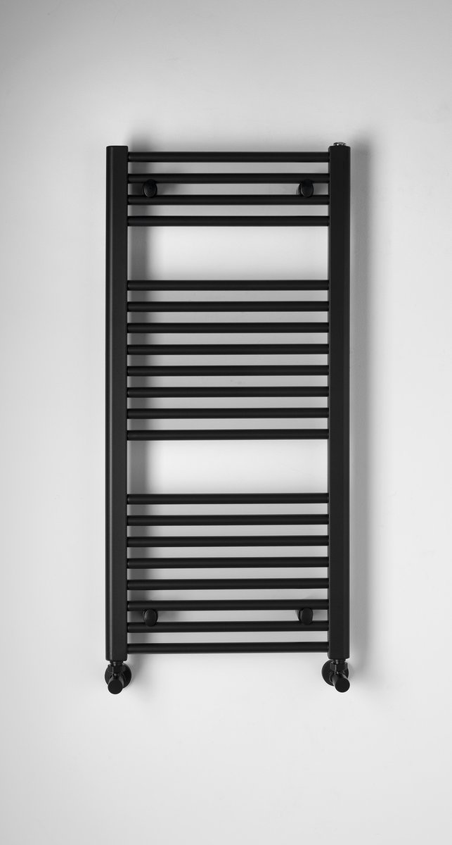 Aqualine DIRECT otopné těleso s bočním připojením 450x960mm, černá mat, celkový pohled