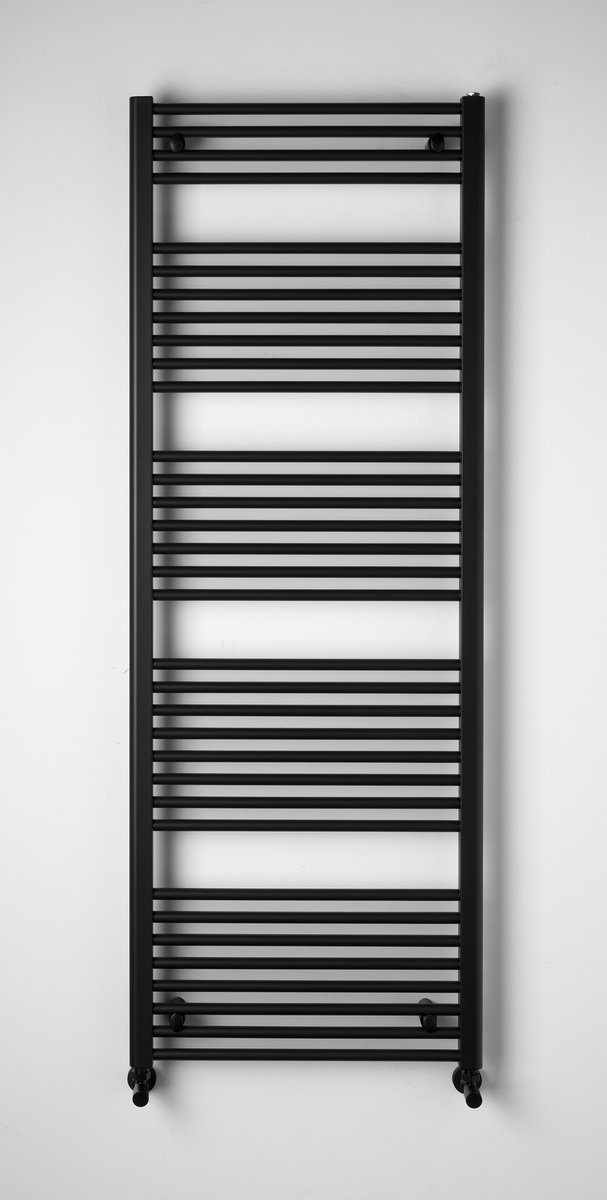 Aqualine DIRECT otopné těleso s bočním připojením 600x1680mm, černá mat, celkový pohled