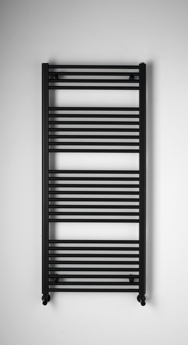 Aqualine DIRECT otopné těleso s bočním připojením 600x1320mm, černá mat, celkový pohled