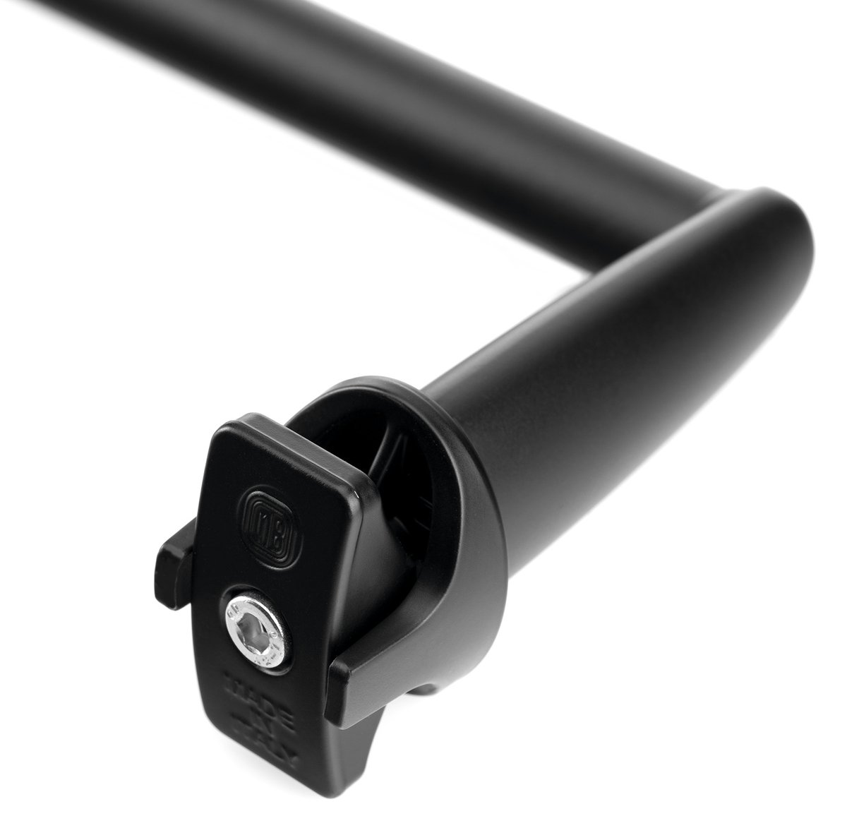 Aqualine Sušák ručníků na otopná tělesa 46cm rovný, černá mat, detail úchytu 2