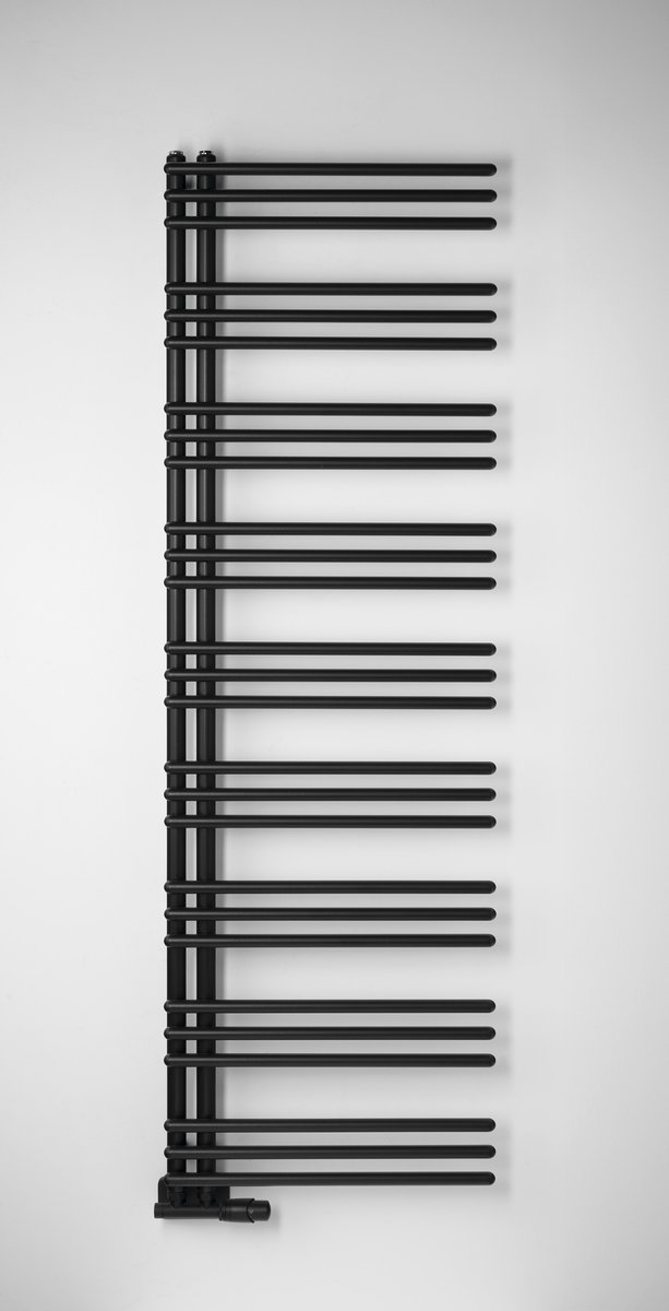 Aqualine POSEIDON otopné těleso 550x1740mm, černá mat, pohled zboku