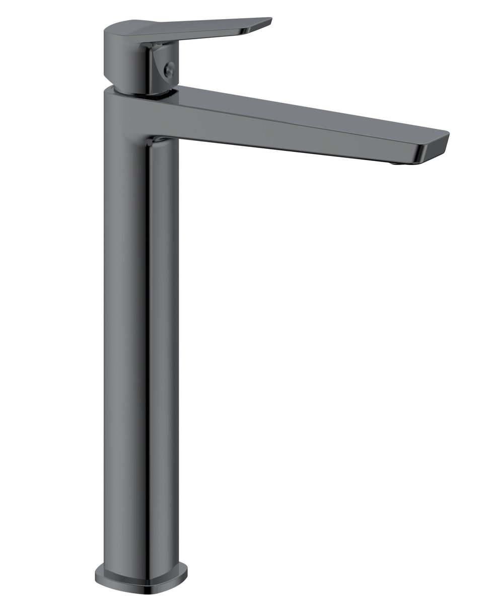Aqualine FLERY stojánková umyvadlová baterie vysoká, gun metal