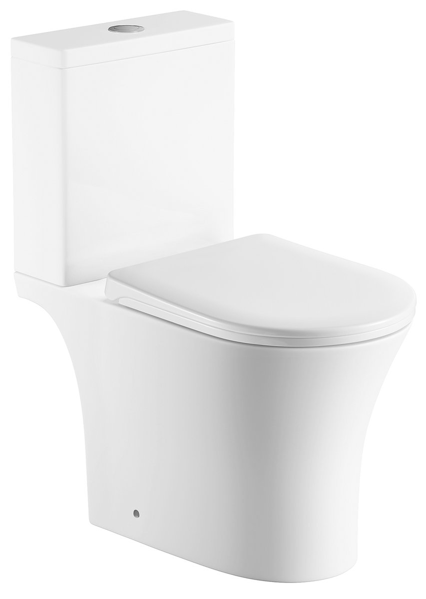 Aqualine VITO WC kombi, Rimless, spodní/zadní odpad, bílá, pohled z úhlu