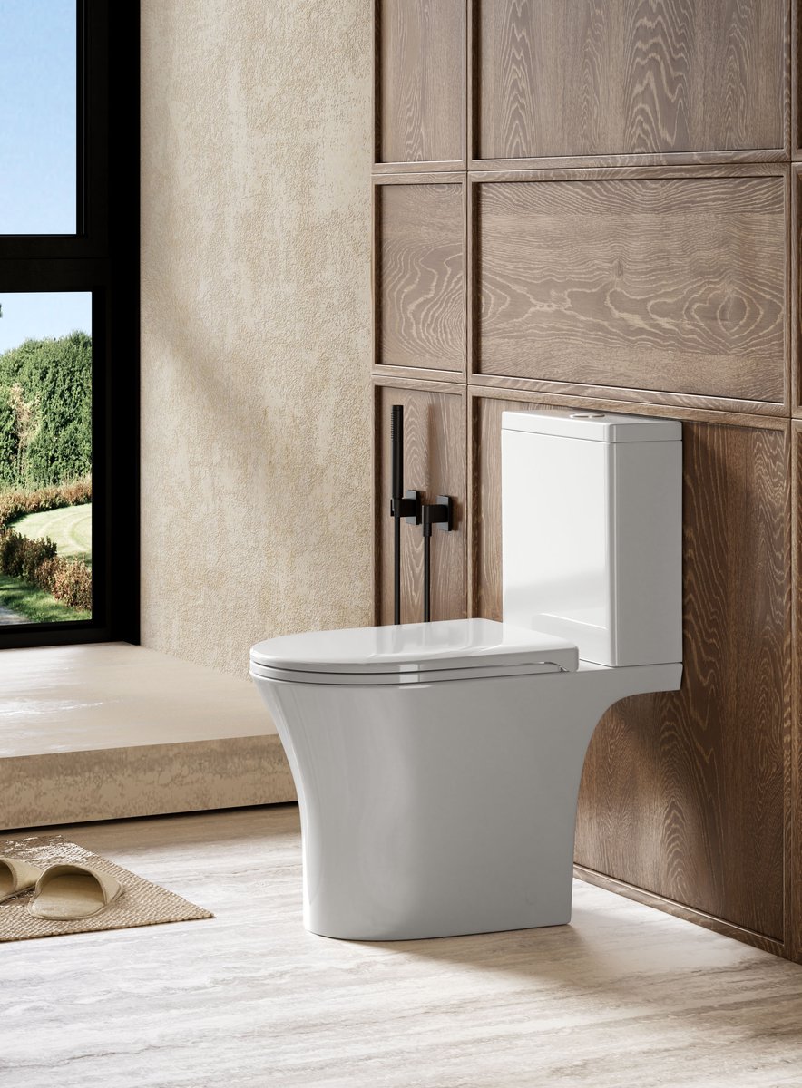 Aqualine VITO WC kombi, Rimless, spodní/zadní odpad, bílá, v koupelně