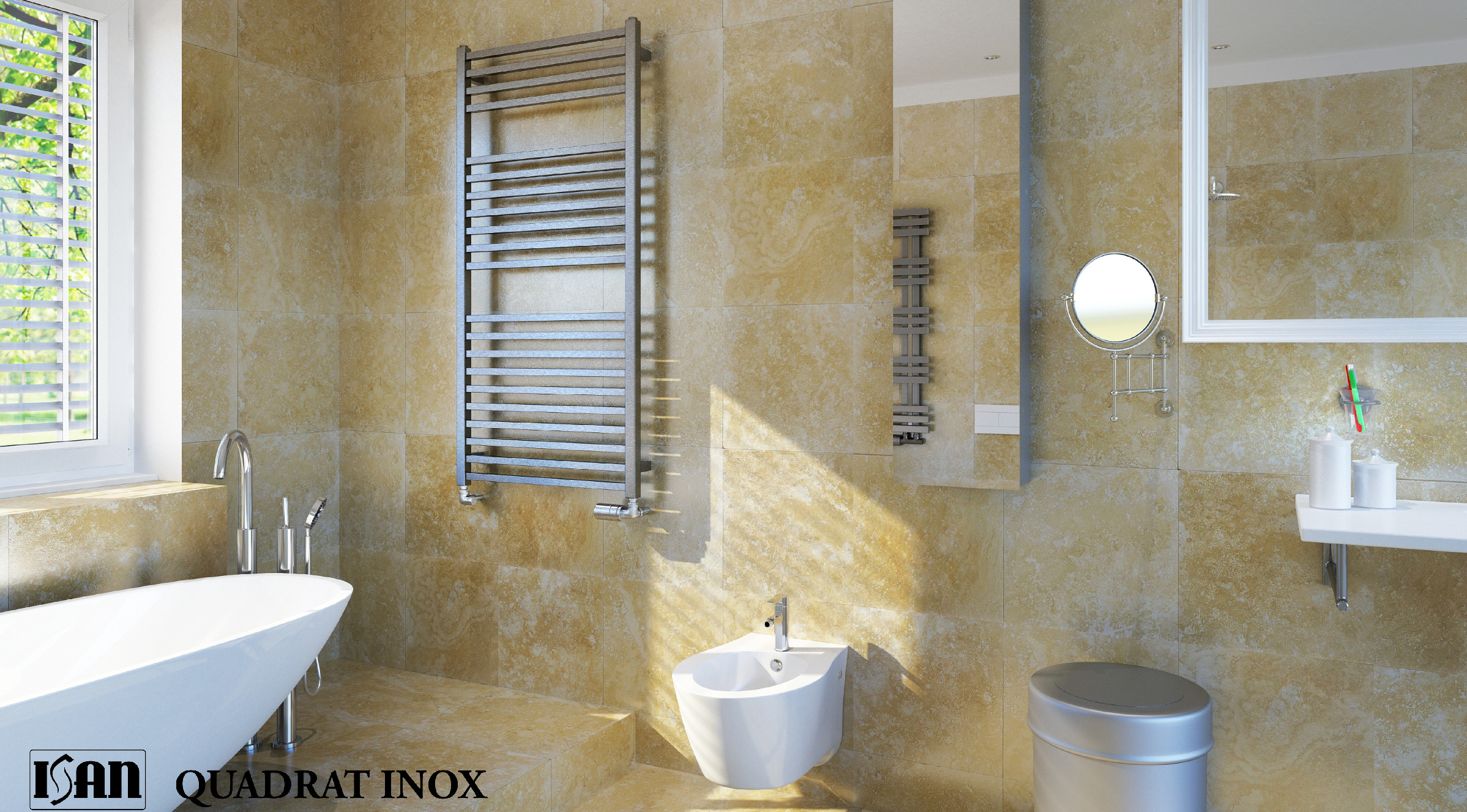 Isan Quadrat Inox, v interiéru