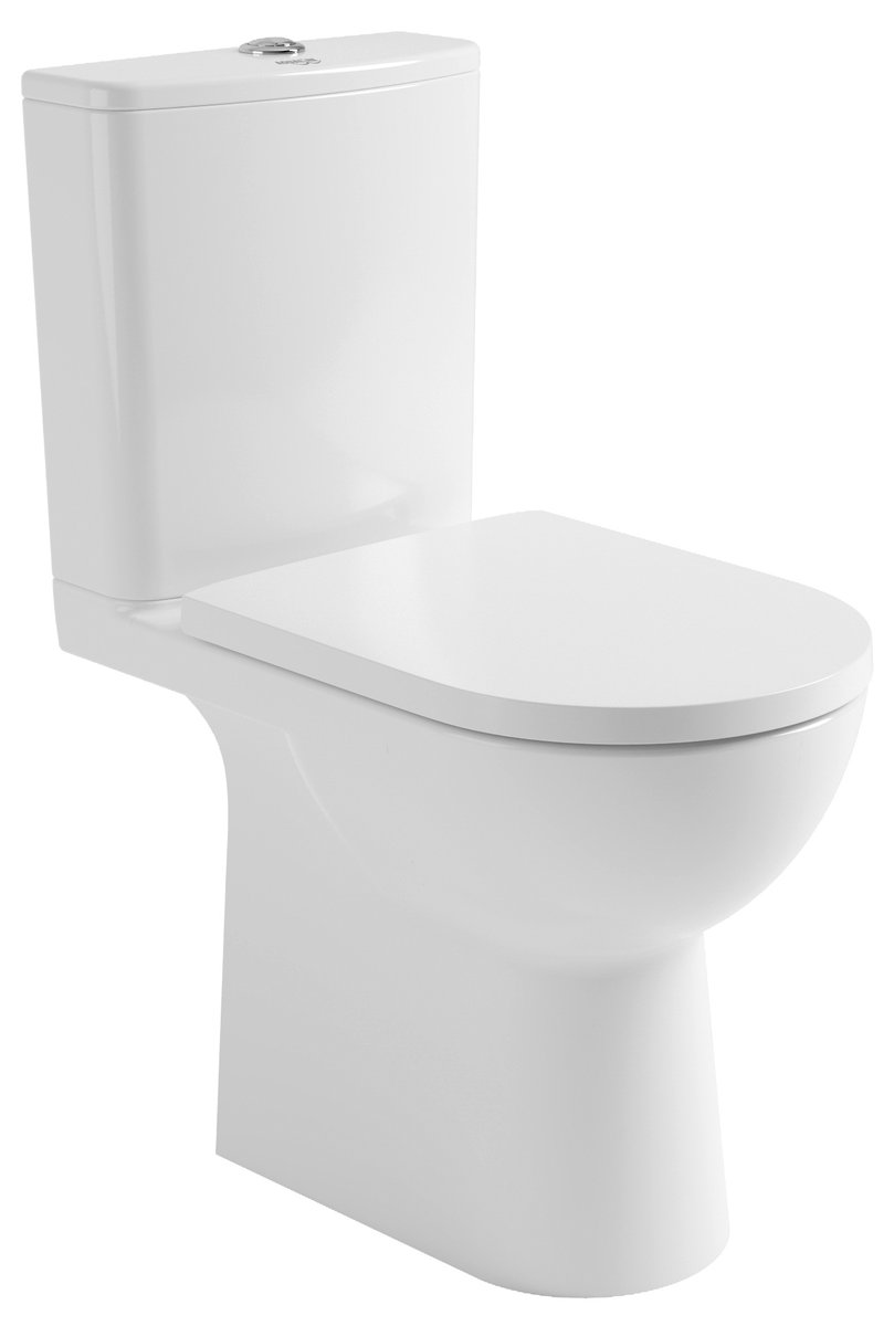 Aqualine TALAMO WC kombi, Rimless, spodní/zadní odpad, bílá, pohled z úhlu
