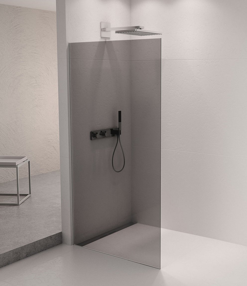 Polysan ARCHITEX sada pro uchycení skla podlaha-stěna se spádovou lištou, 1615x2105mm, levá, leštěný hliník, ve sprchovém koutě 3