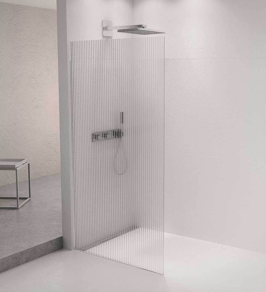 Polysan ARCHITEX sada pro uchycení skla podlaha-stěna se spádovou lištou, 1615x2105mm, levá, leštěný hliník, ve sprchovém koutě 4